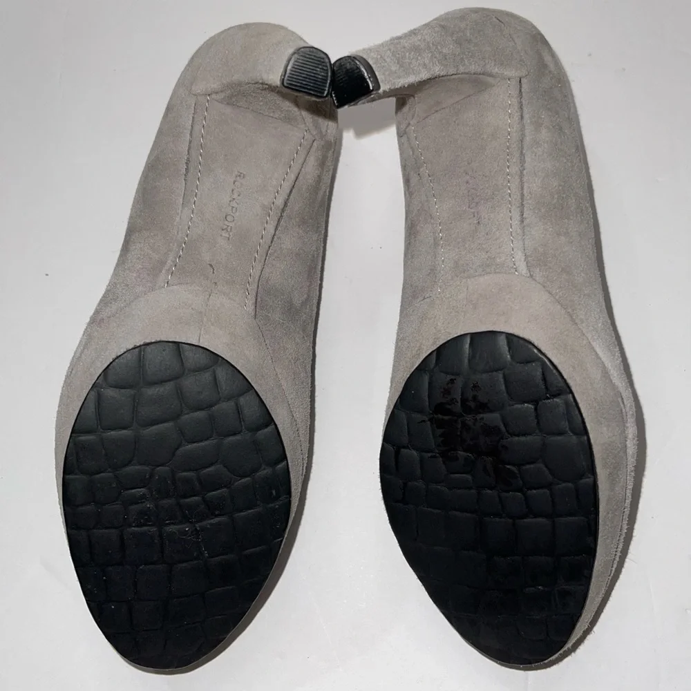 Rockport Gray Suede Platform Heels Adiprene By Adidas Size 5